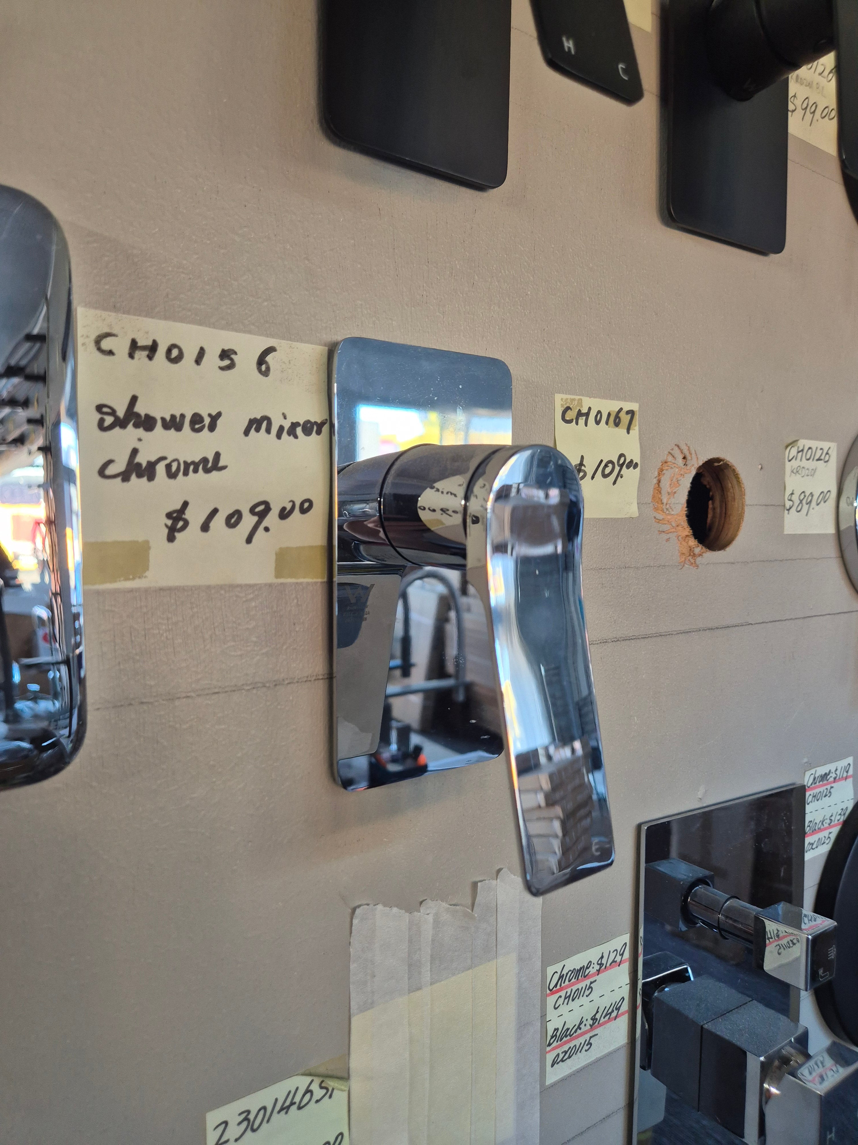 Angled Handle Polished Chrome Shower Mixer