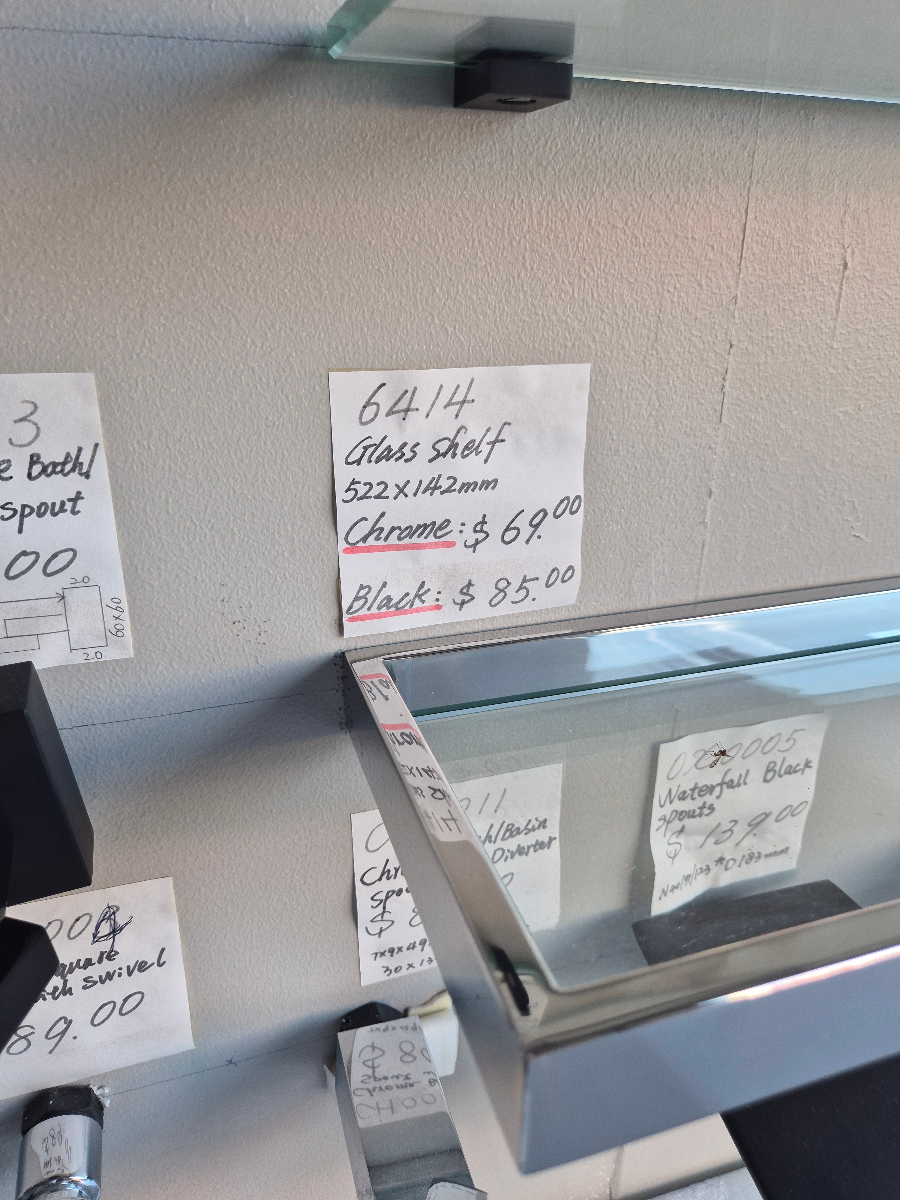 Metal Border Glass Shelf