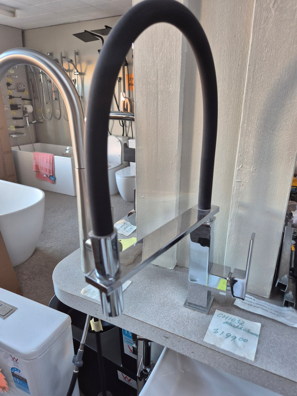 Black and Chrome Detachable Head Basin Mixer