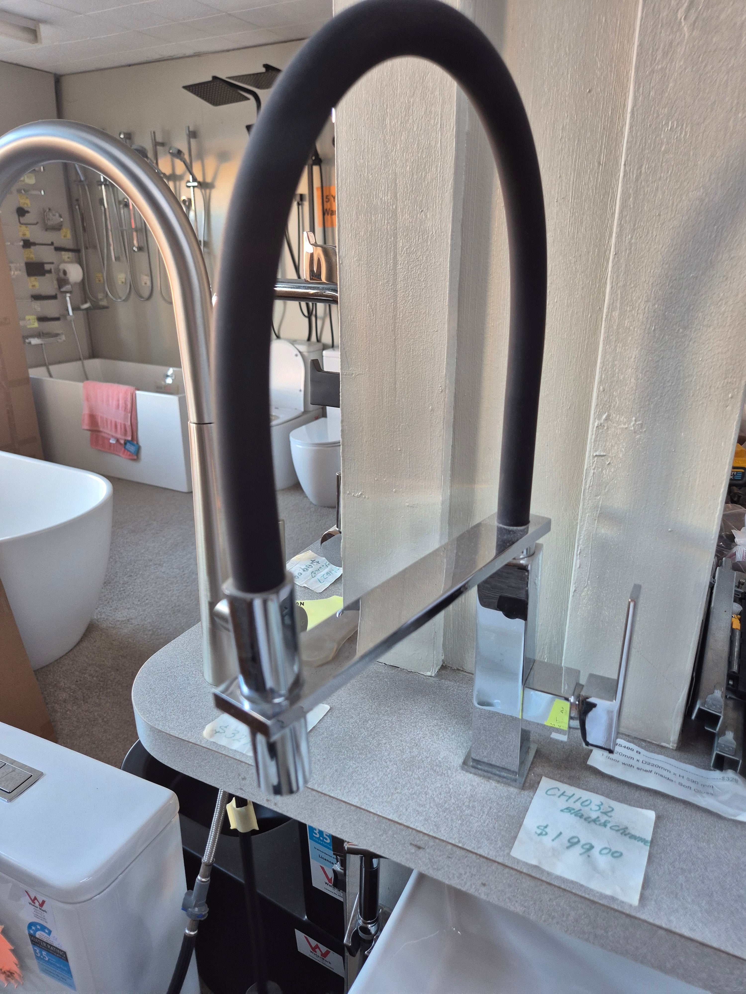 Black and Chrome Detachable Head Basin Mixer